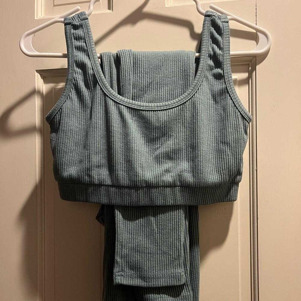 Cute baby blue sports bra and legging set